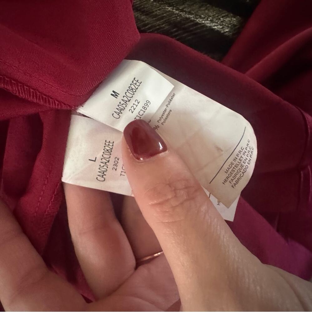 NEW Cupshe red satin faux wrap one shoulder midi dress - Picture 7 of 11